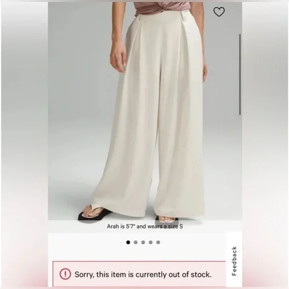 NWT Rare Lululemon Asia Fit Pleated High-Rise Wide-Leg Trouser 27" Size XL - Picture 2 of 12